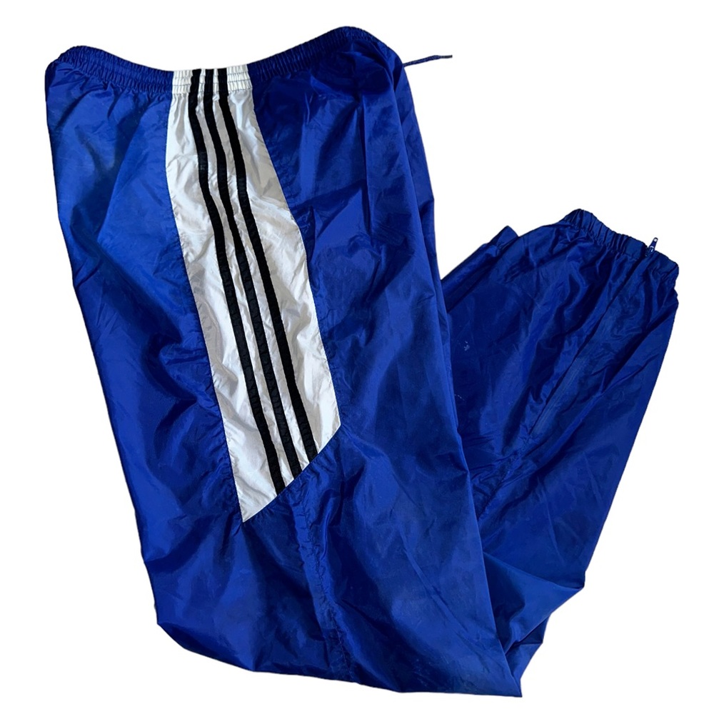 Vintage Adidas Track Pants Nylon Windbreaker Adults Size Medium 3 Stripes